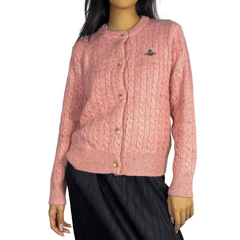 Vivienne Westwood Knit Cable Peach Cardigan